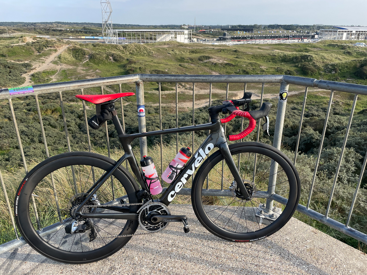 Zandvoort F1 Track landscape with a bike selfie