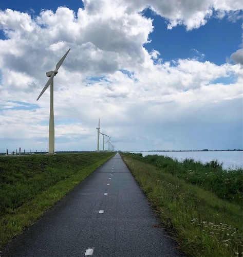 Bike path on a dijk