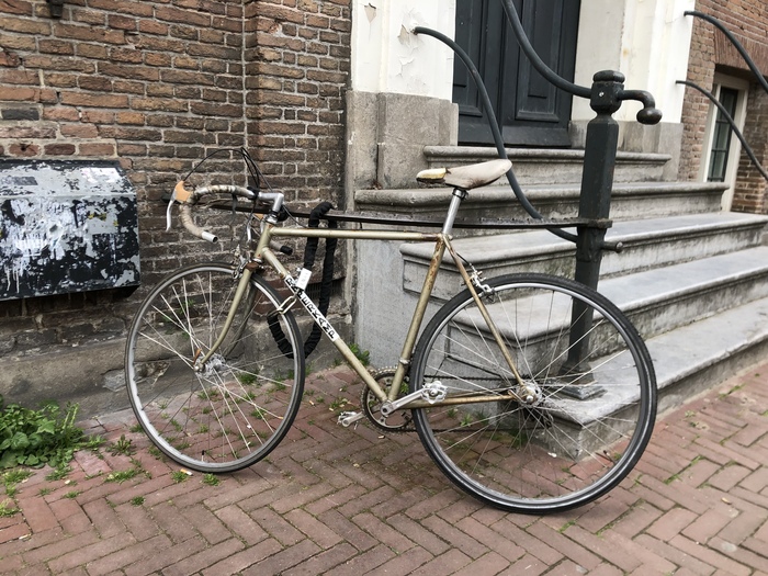 Vintage steel bike in Amsterdam